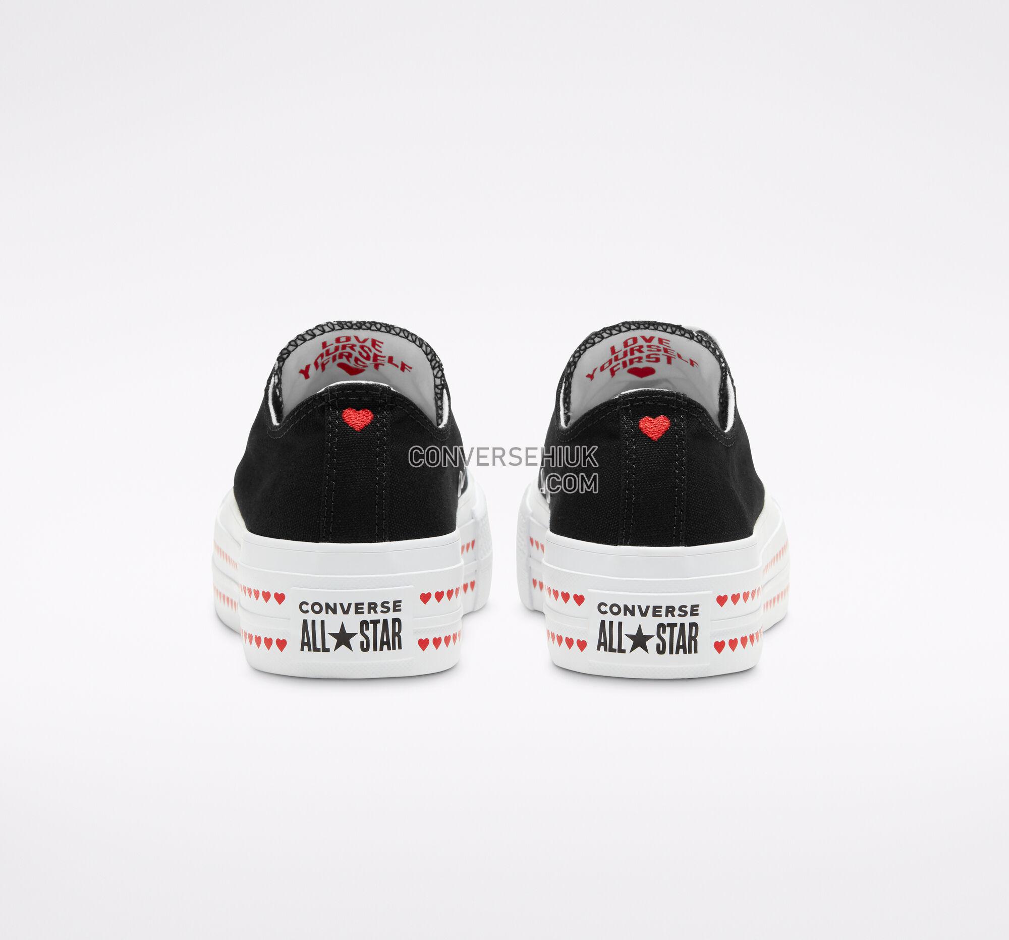 Converse Love Fearlessly Platform Chuck Taylor All Star Black/University Red/White 567158C Shoes