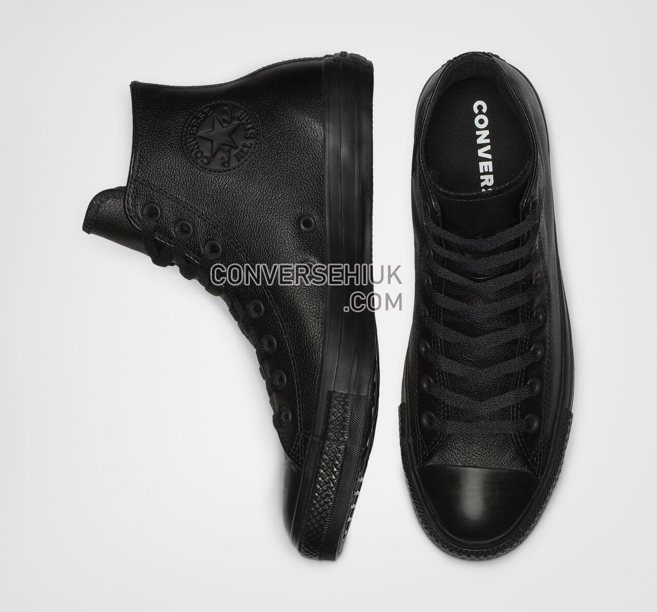 Converse Chuck Taylor All Star Leather High Top Black Mono 135251C Shoes