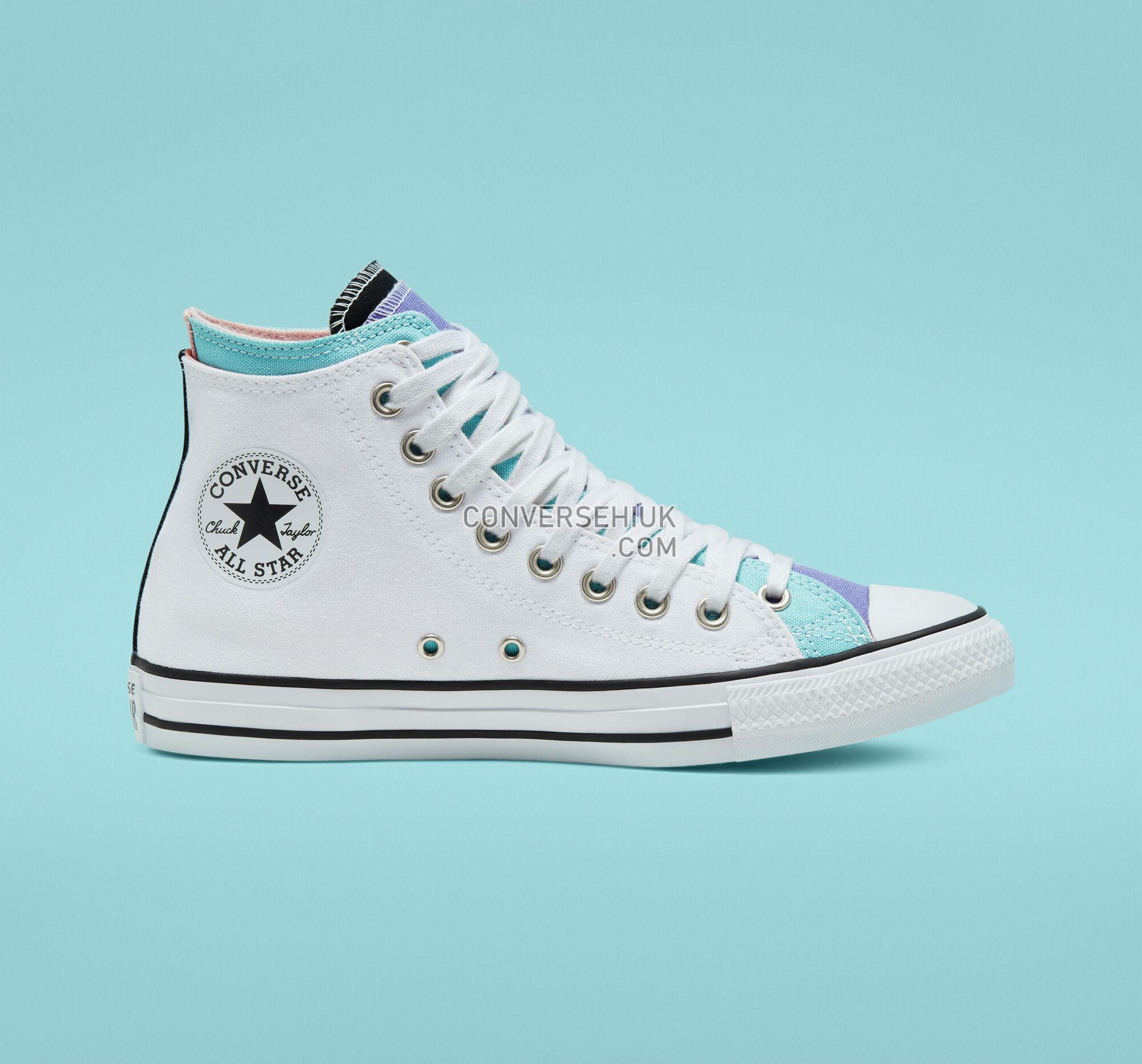 Converse Double Upper Chuck Taylor All Star White/Bleached Aqua/Wild Lilac 167416F Shoes