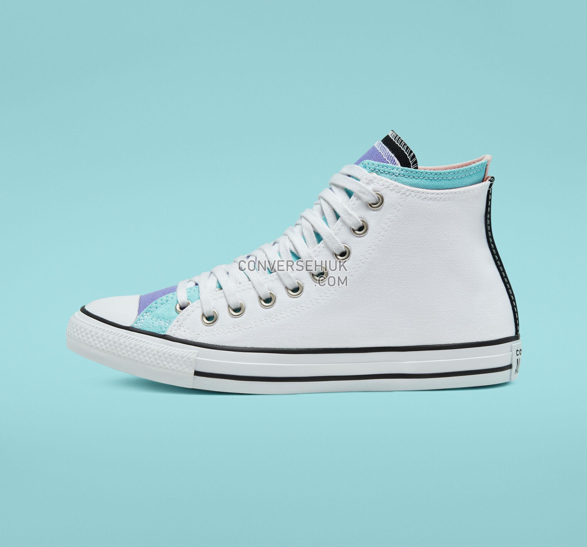 Converse Double Upper Chuck Taylor All Star White/Bleached Aqua/Wild Lilac 167416F Shoes