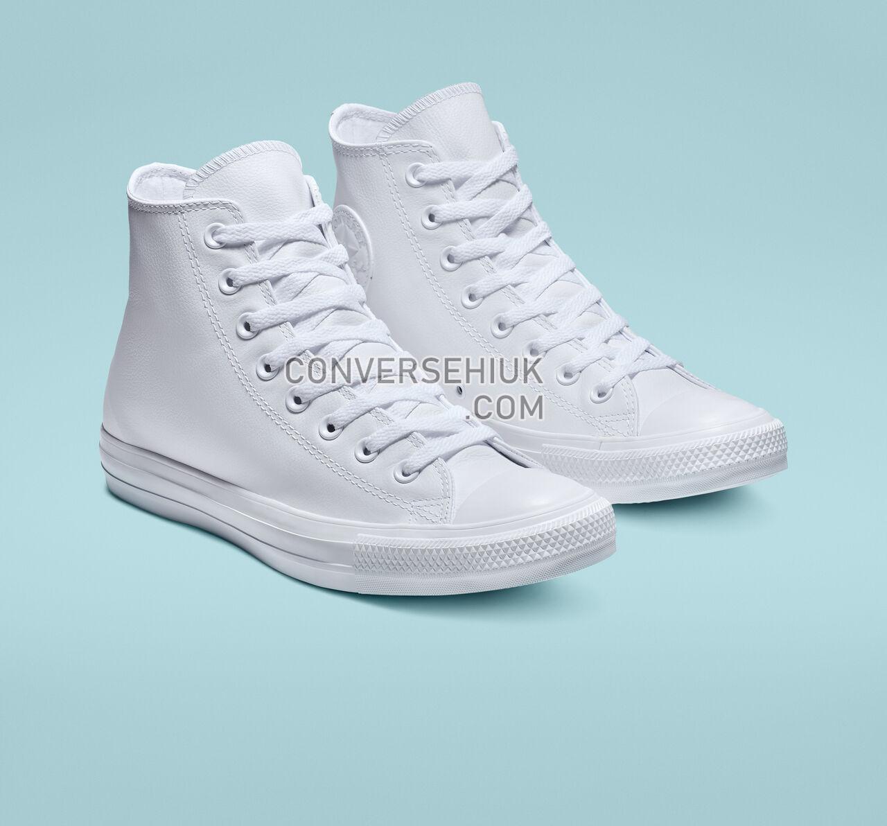 Converse Chuck Taylor All Star Leather High Top White Monochrome 1T406 Shoes