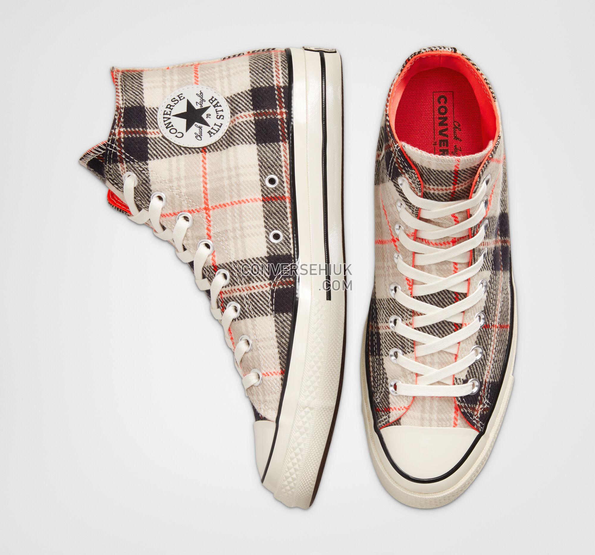 Converse Plaid Chuck 70 Pale Putty/Bright Crimson 166496C Shoes